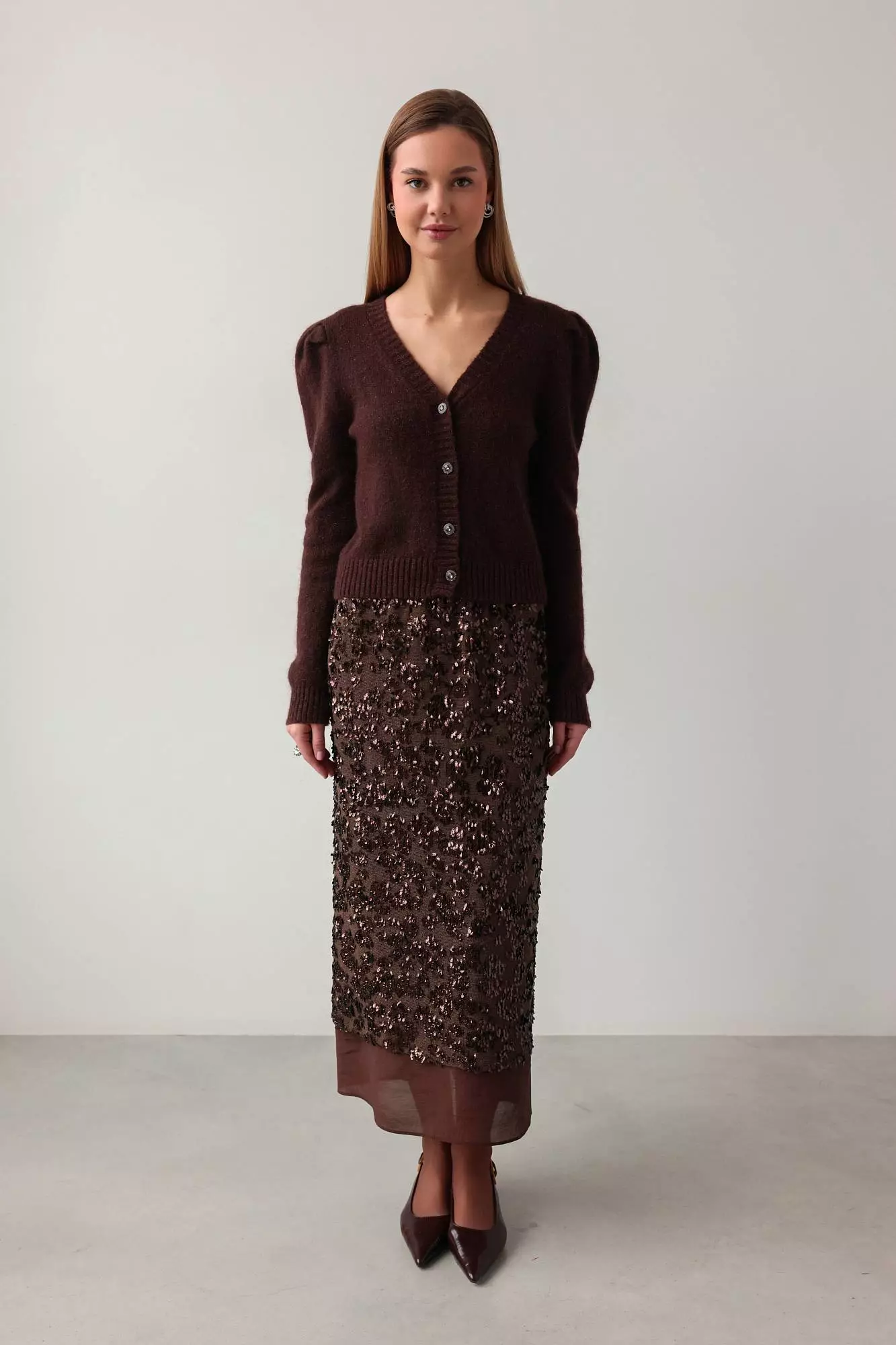 Кардиган (S (42RU), коричневый). Избражение № 1