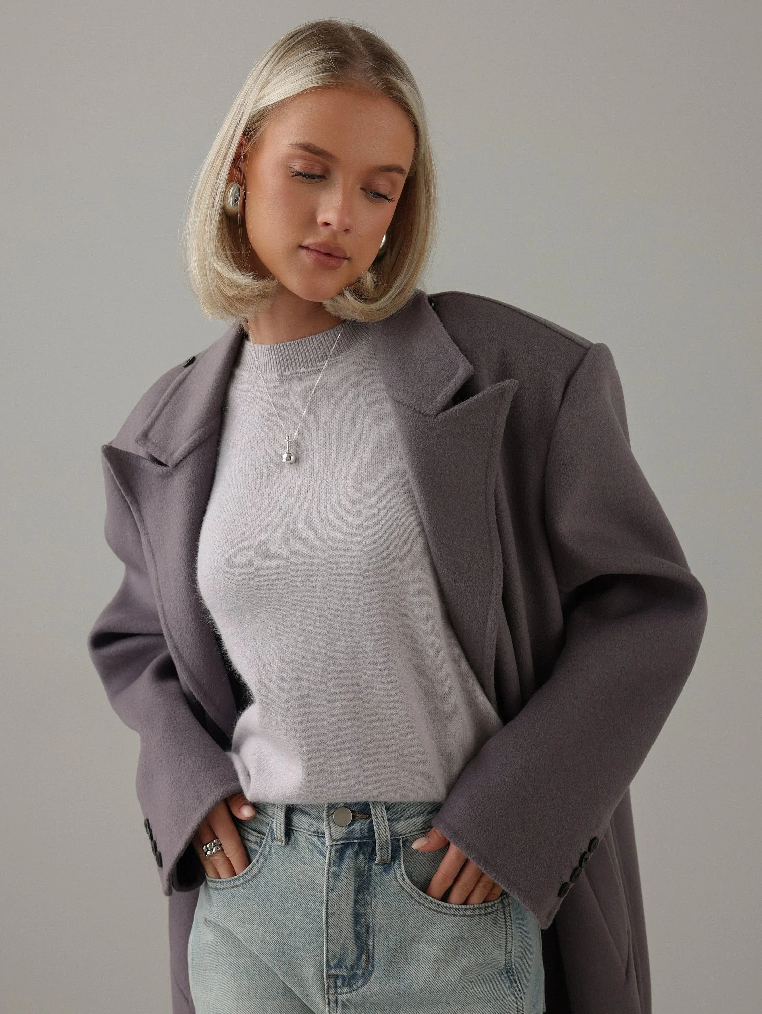 Пальто (onesize, пыльно-сиреневый). Избражение № 3