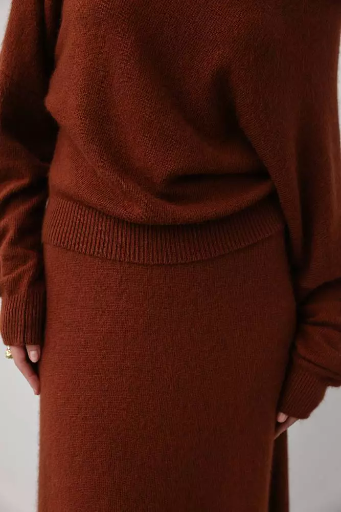 Свитер (onesize (42-46RU), коричневый). Изображение № 5