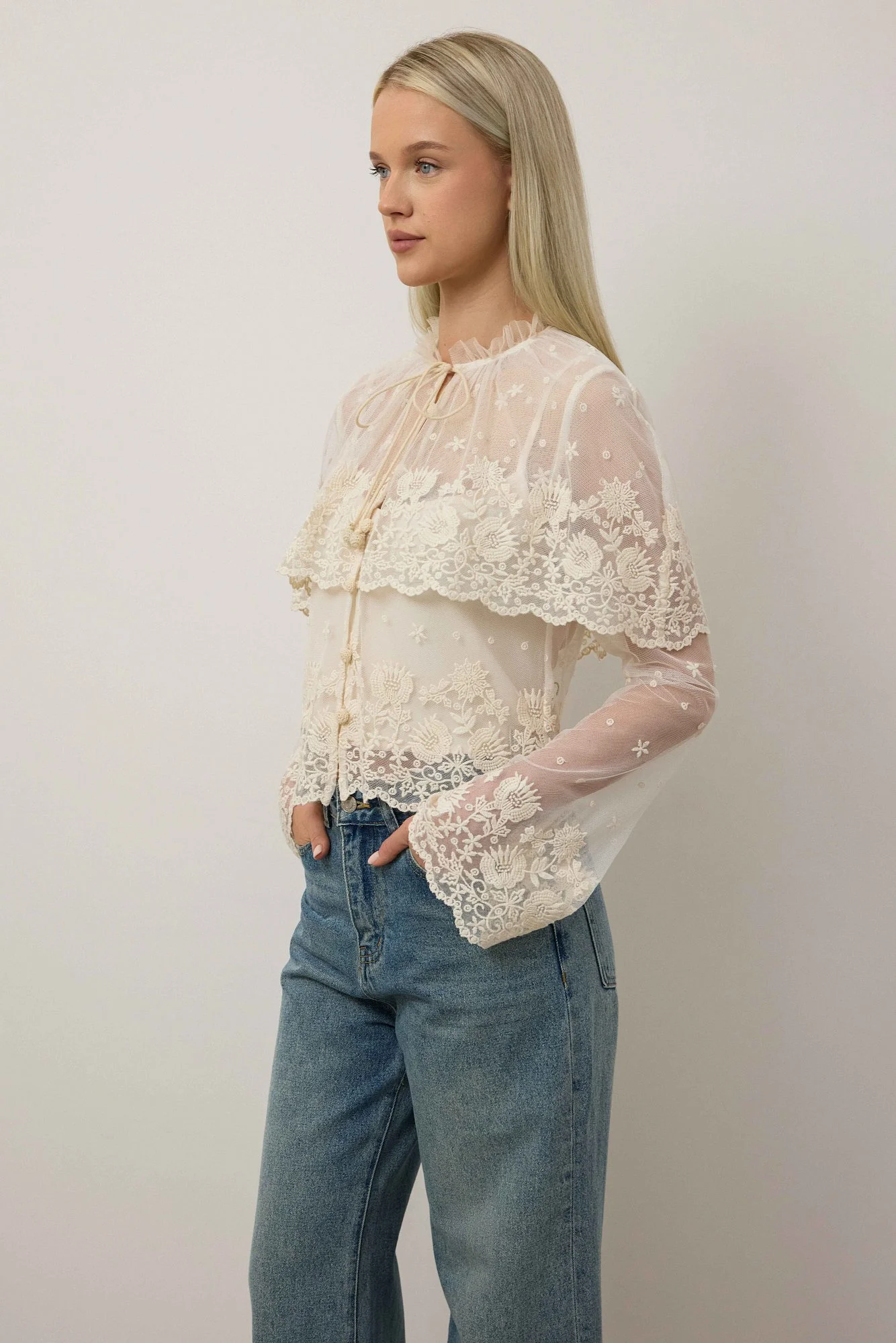 Блуза (M (44RU), светло-бежевый). Избражение № 2