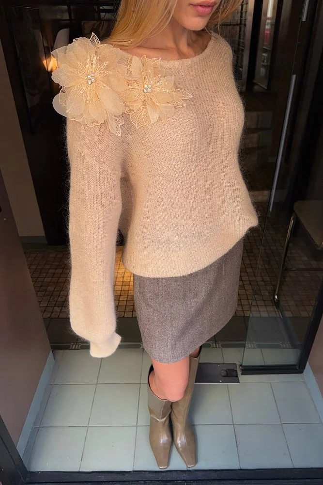 Свитер (onesize (42-46RU), персиковый). Изображение № 4