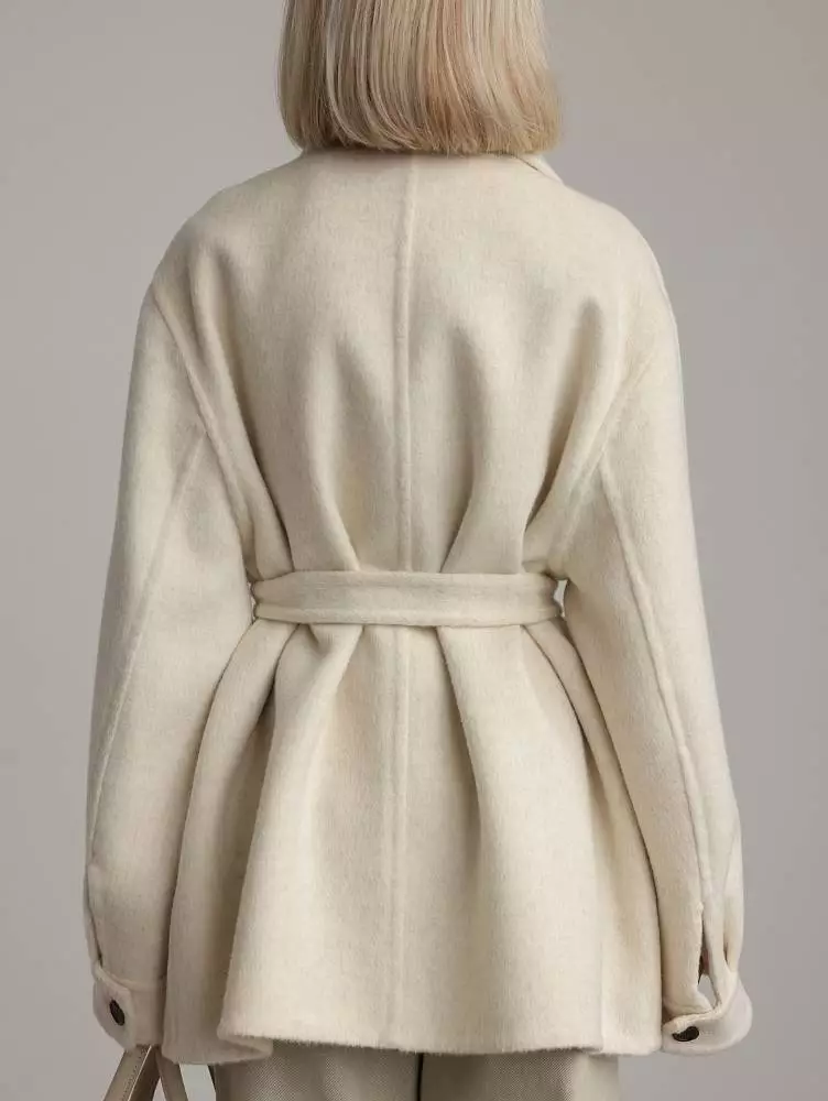 Пальто (S (42), светло-бежевый). Изображение № 5