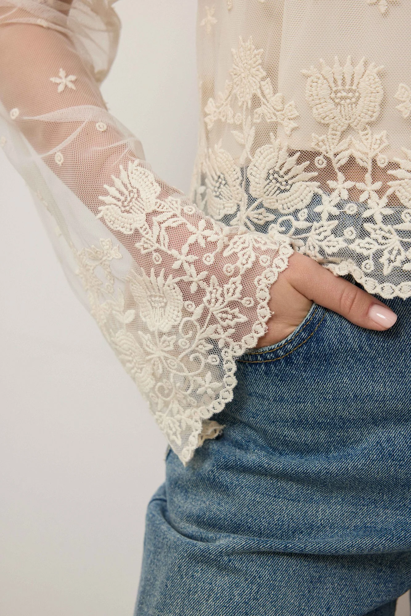 Блуза (M (44RU), светло-бежевый). Избражение № 5