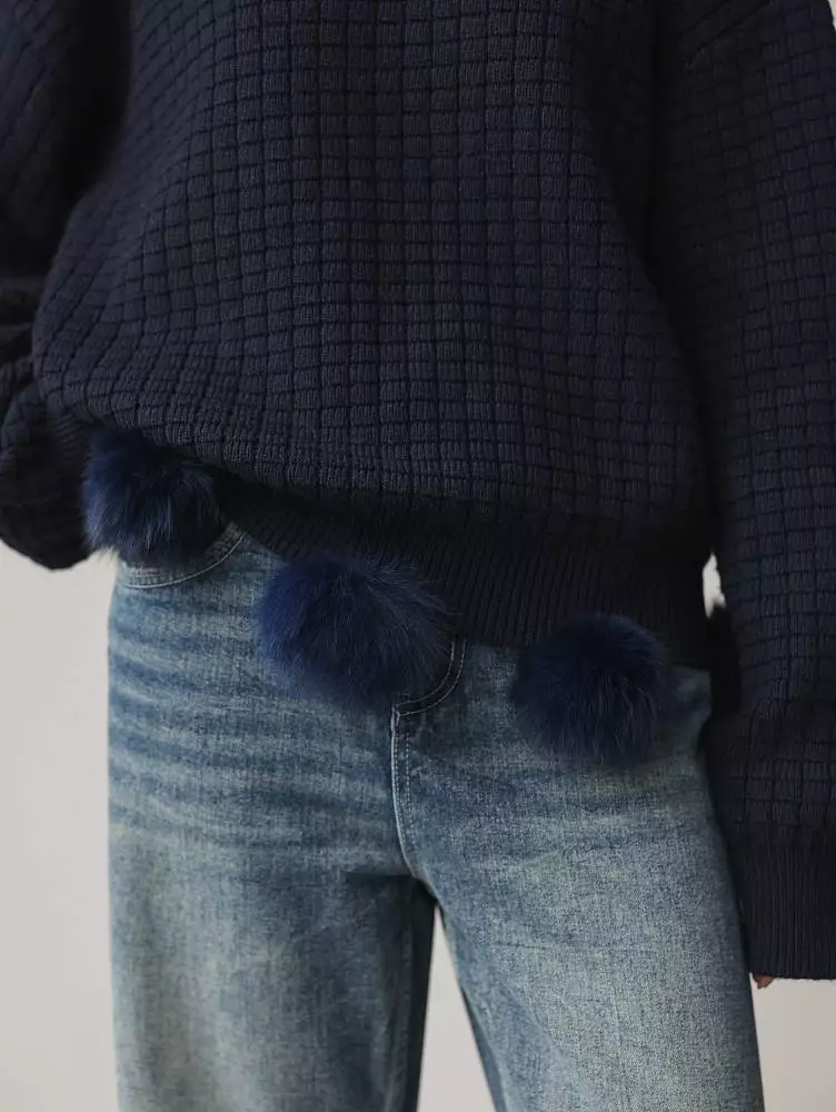 Джемпер (onesize (42-46RU), тёмно-синий). Изображение № 3