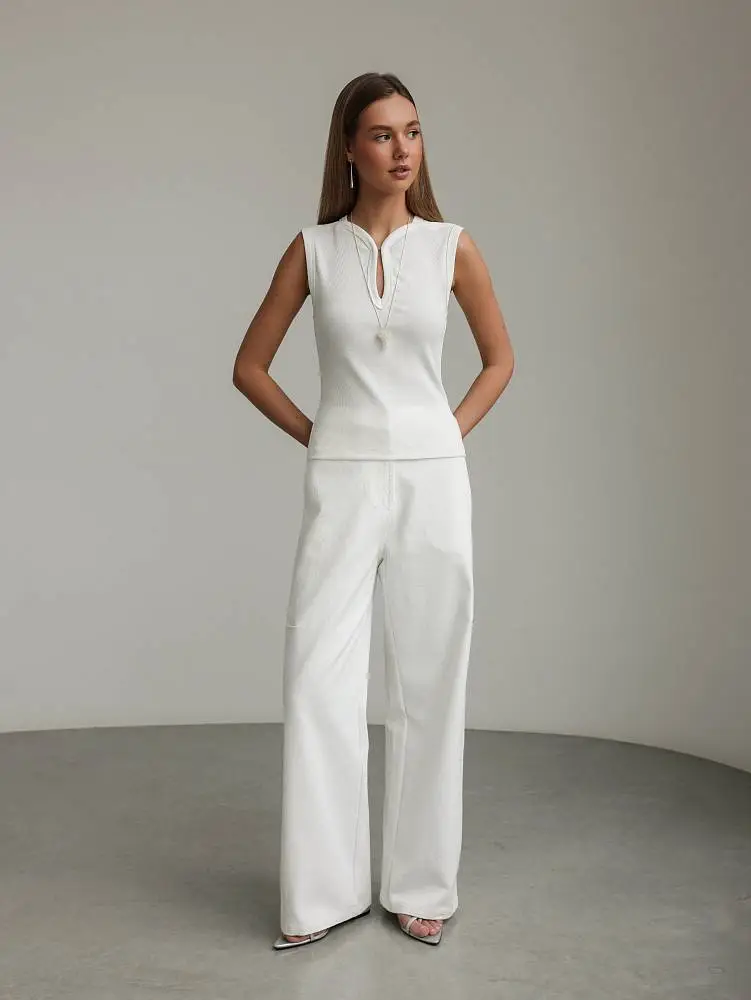 Джинсы (M (44RU), белый). Изображение № 1