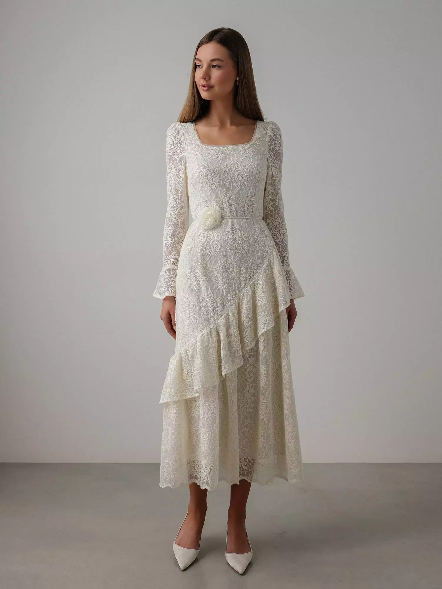 Платье (L (46RU), светло-бежевый). Избражение № 1