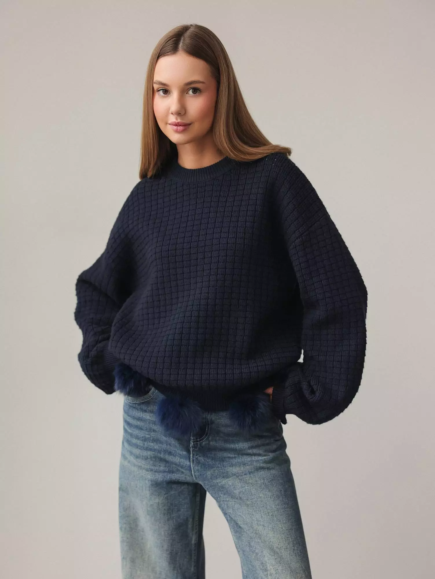 Джемпер (onesize (42-46RU), тёмно-синий). Избражение № 1