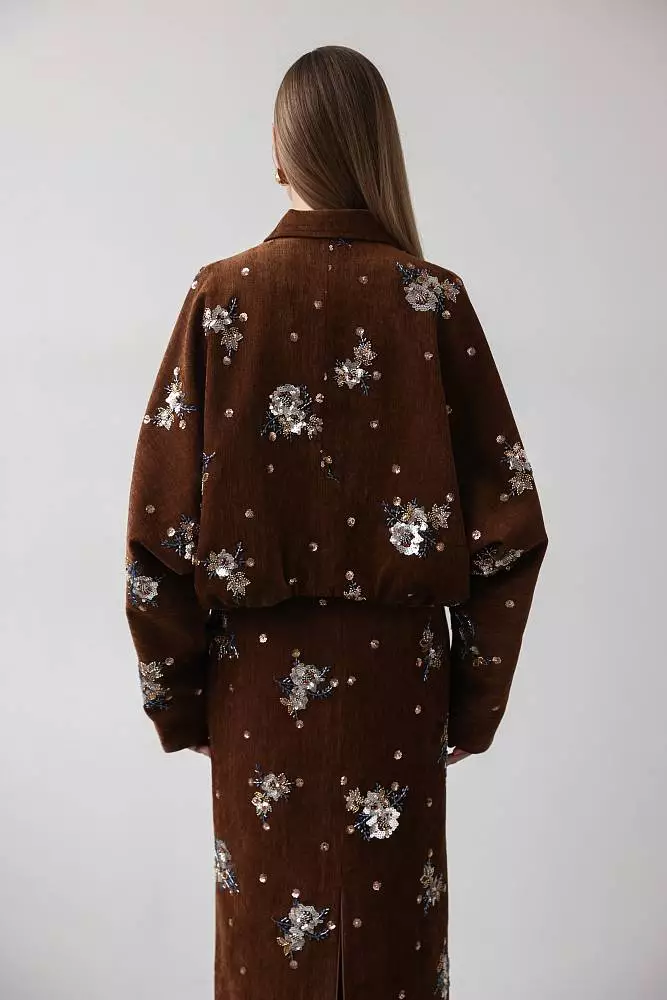 Жакет (L (46RU), коричневый). Изображение № 4