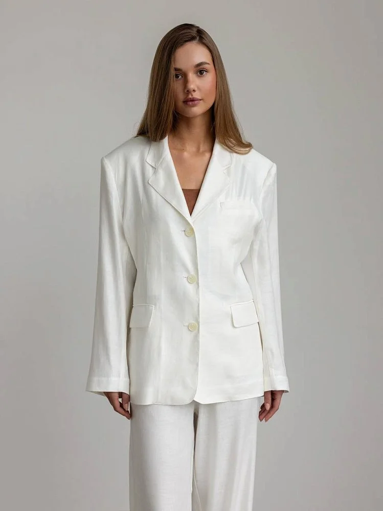 Костюм: пиджак и брюки (M (44), белый). Изображение № 2