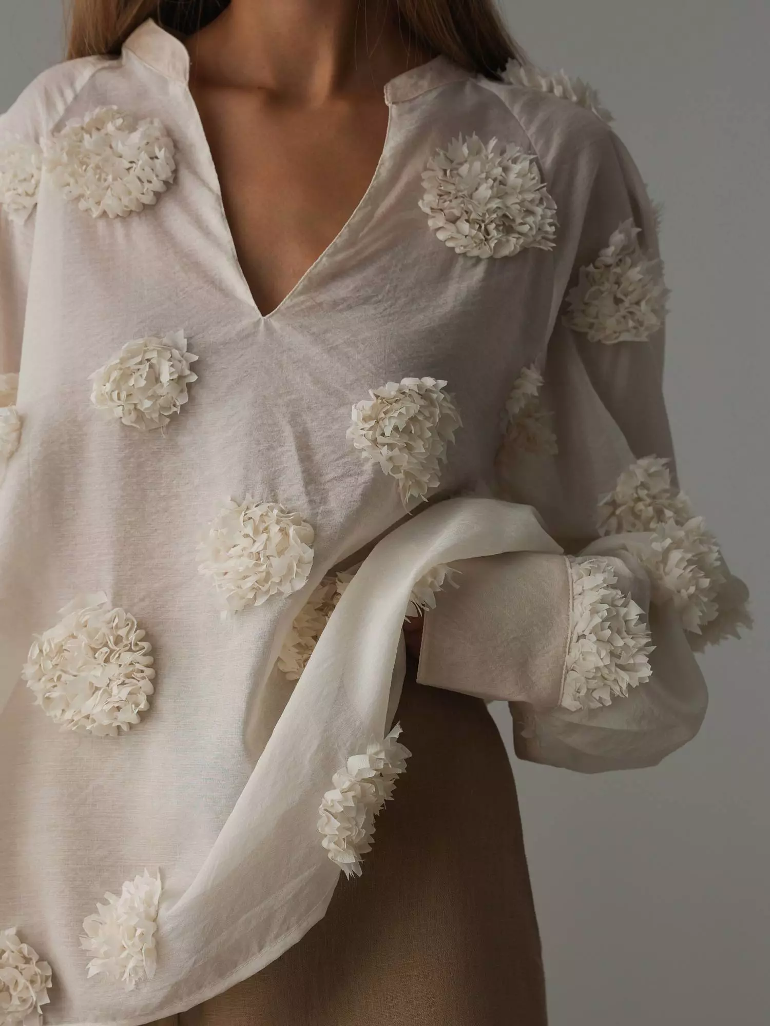 Блузка (onesize (42-46RU), светло-бежевый). Избражение № 3