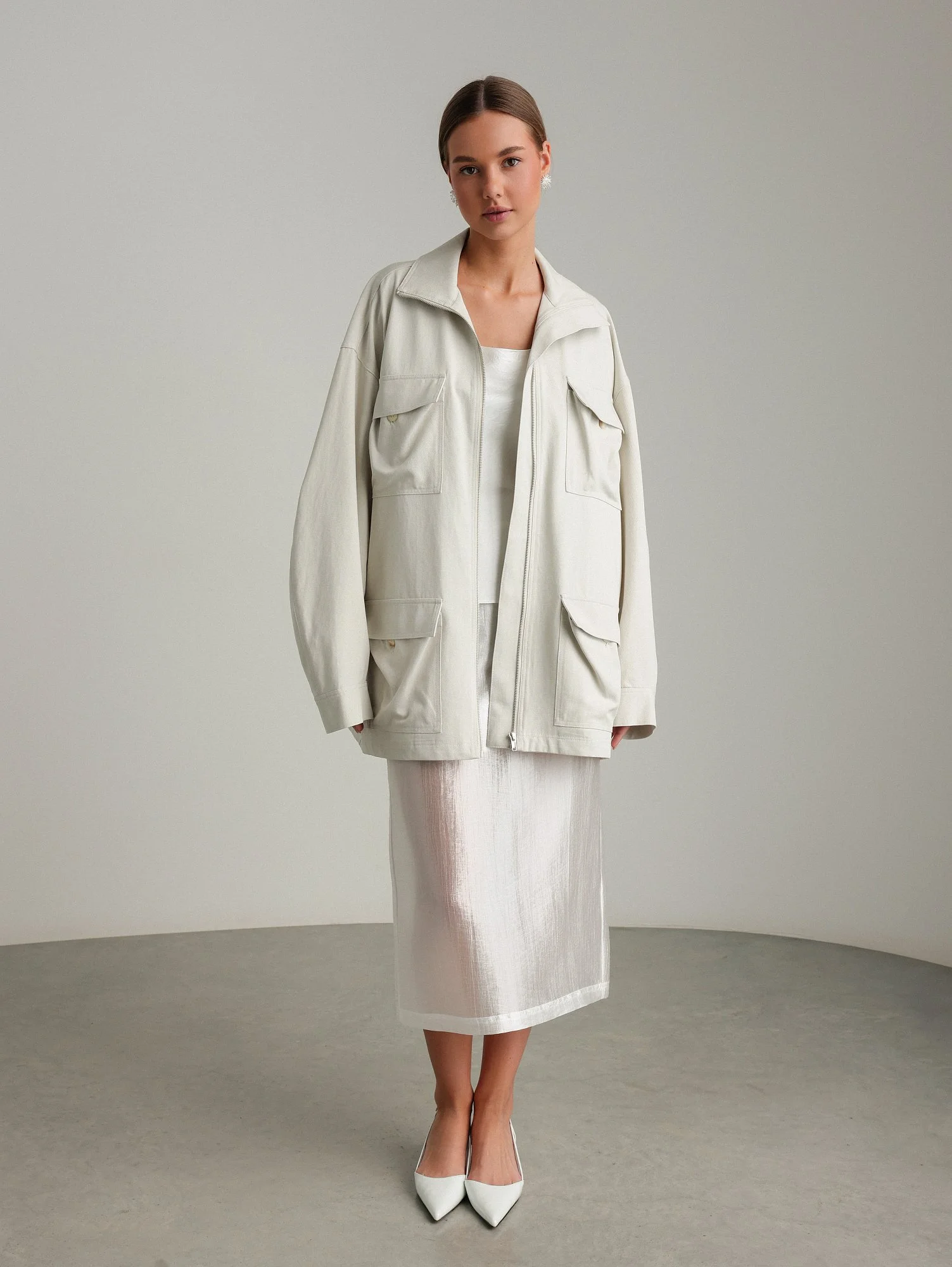 Куртка (oversize, светло-серый). Изображение № 2