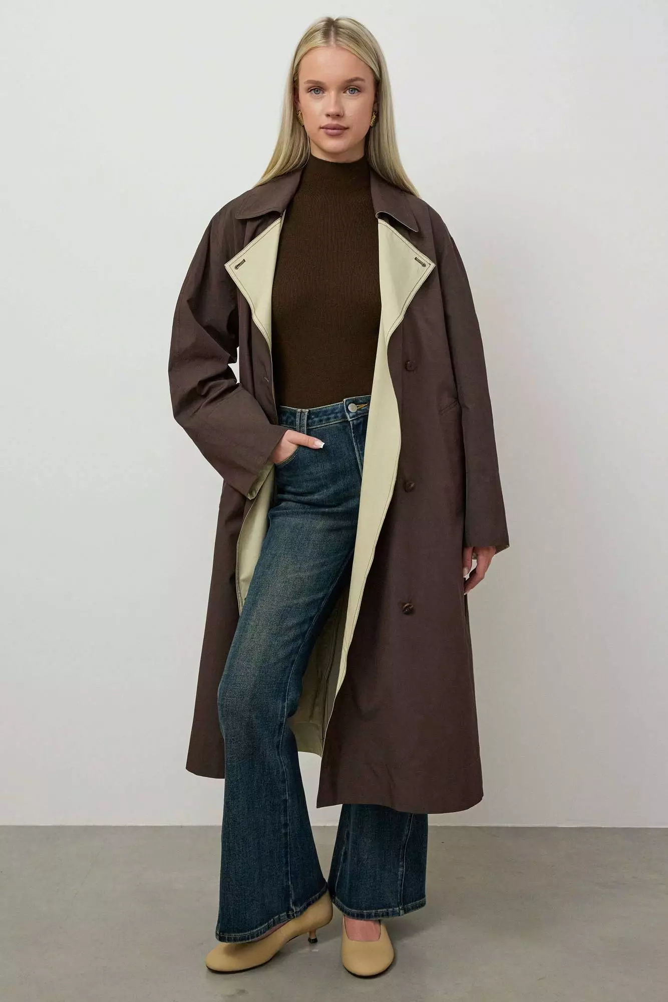 Тренч (S (42RU), коричневый). Избражение № 1